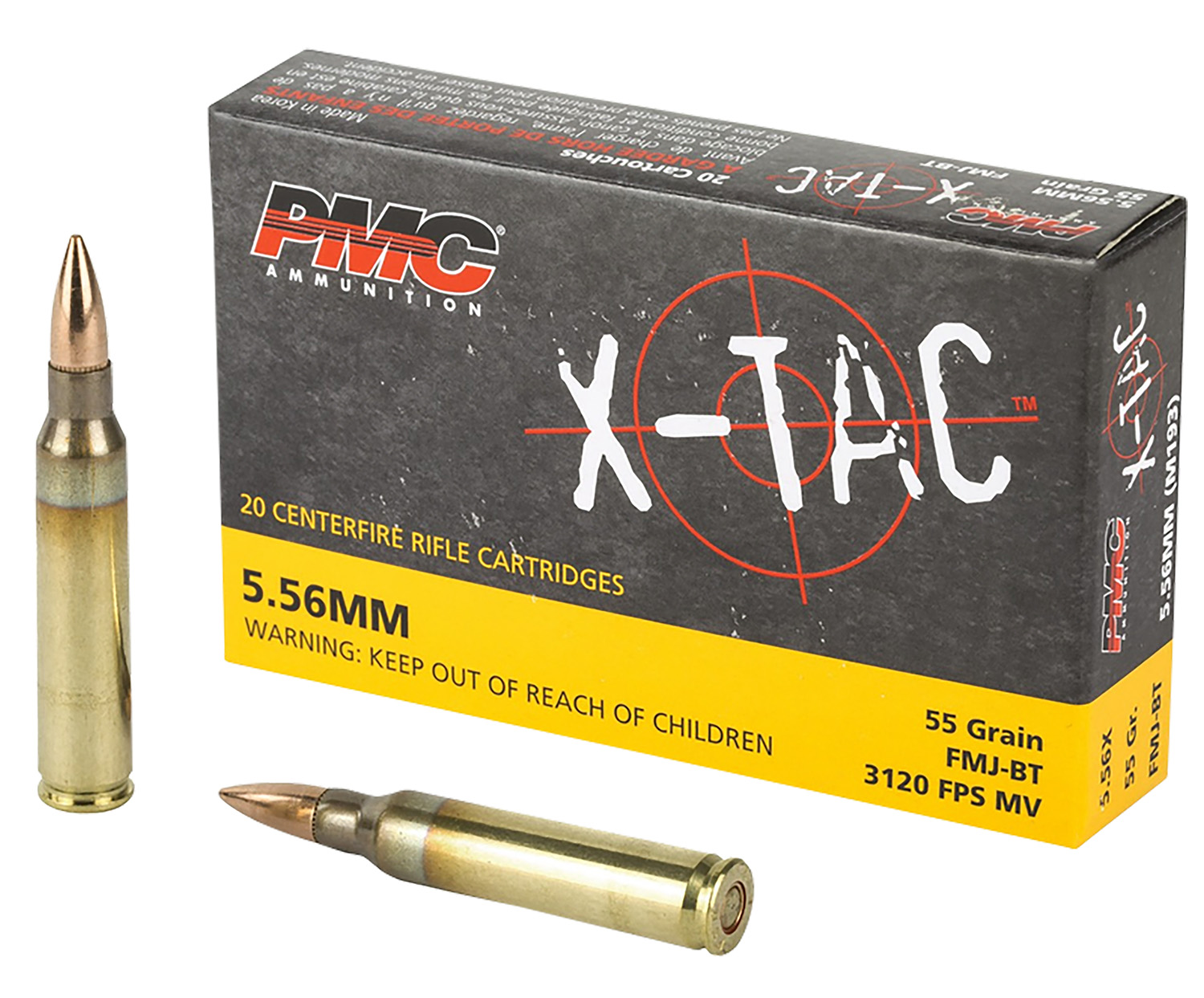PMC 5.56 NATO 55gr Full Metal Jacket Boat Tail 20rd image 1