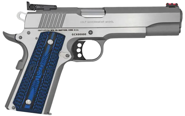 Colt Mfg 1911 Style Pistol Gold Cup .38 Super 5" 8RD Pistol, Stainless Steel