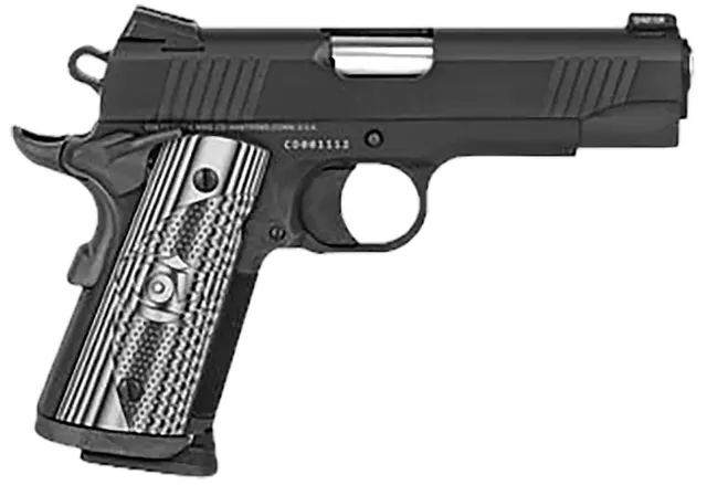 Colt Mfg 1911 Style Pistol Combat Unit CCU 9mm Luger 4.25" 9RD Single Action Only Pistol, Black