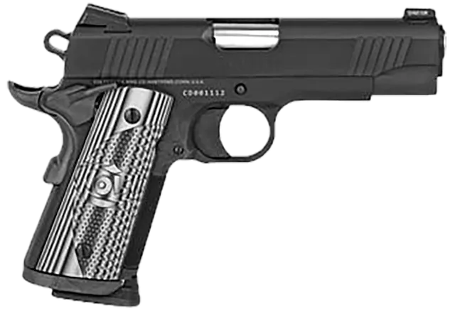 Colt Mfg 1911 Style Pistol Combat Unit CCU 9mm Luger 4.25" 9RD Single Action Only Pistol, Black