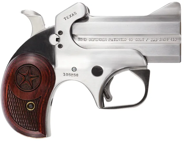Bond Arms Defender Texas .410 Bore 3" 2RD Single Action Only Pistol, Stainless Steel