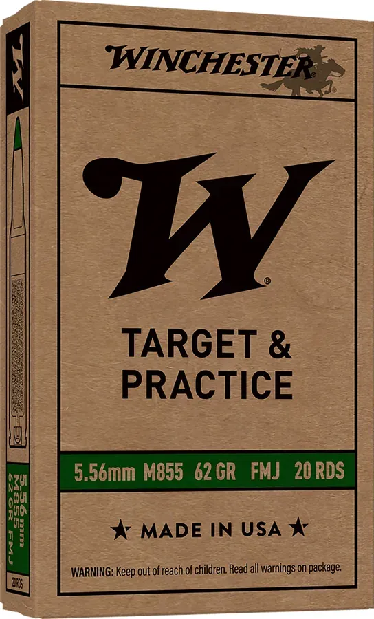 Winchester Ammo 5.56 NATO 62gr Full Metal Jacket Lead Core 20rd
