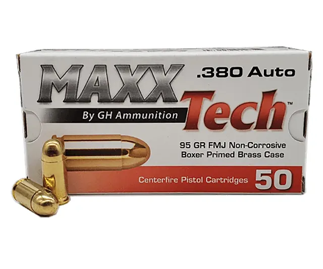 MaxxTech .380 ACP 95gr Full Metal Jacket 50rd