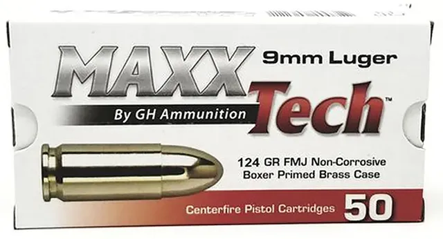 MaxxTech 9mm Luger 124gr Full Metal Jacket 50rd