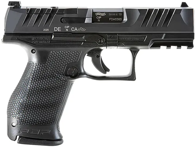 Walther Arms Compact Optic Ready PDP 9mm Luger 4" 10RD Pistol, Black