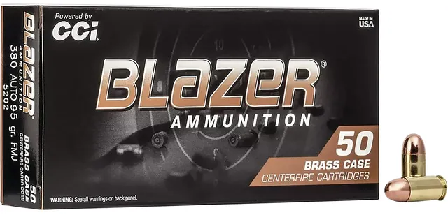 CCI .380 ACP 95gr Full Metal Jacket 50rd