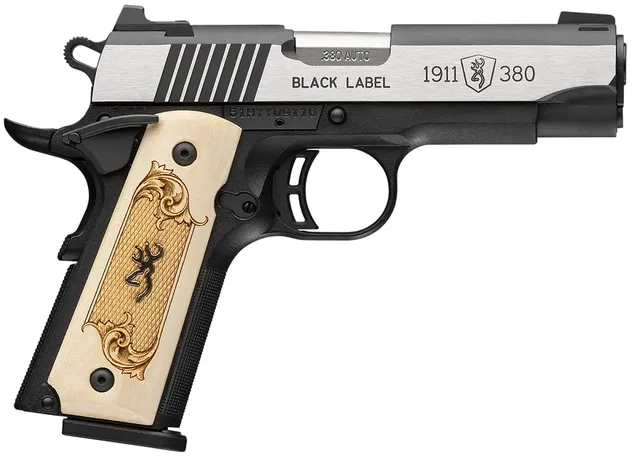 Browning 1911 Black Label Medallion .380 ACP 3.63" 8RD Pistol, Stainless Steel