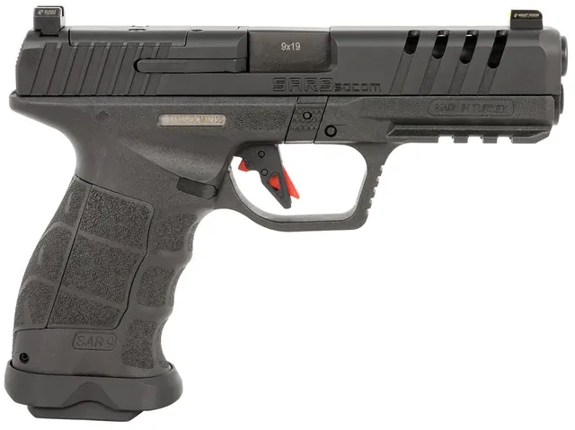 Sar USA SAR9 9mm Luger 5.2" 17RD Single Action Only Pistol, Black 810075873092