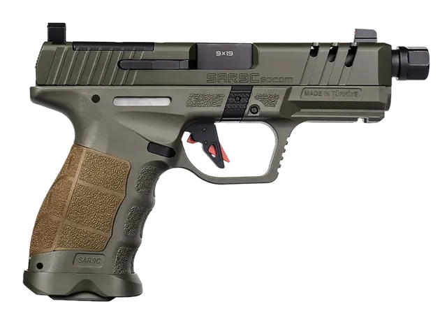 Sar USA SAR9 C 9mm Luger 4" 15RD Single Action Only Pistol, Od Green