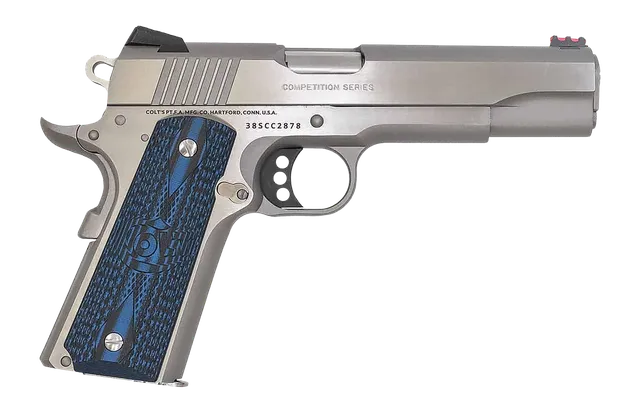 Colt Mfg 1911 Style Pistol Competition .38 Super 5" 9RD Single Action Only Pistol, Stainless Steel