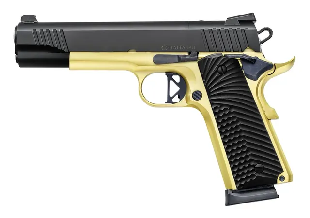 Chiappa Firearms 1911 Superior .45 ACP 5" 8RD Pistol, Black Gold Frame | Black Slide