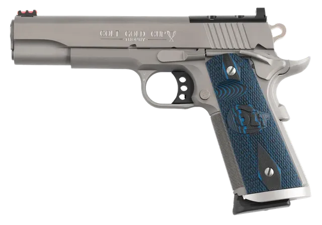 Colt Mfg 1911 Style Pistol Gold Cup 9mm Luger 5" 10RD Single Action Only Pistol, Stainless Steel