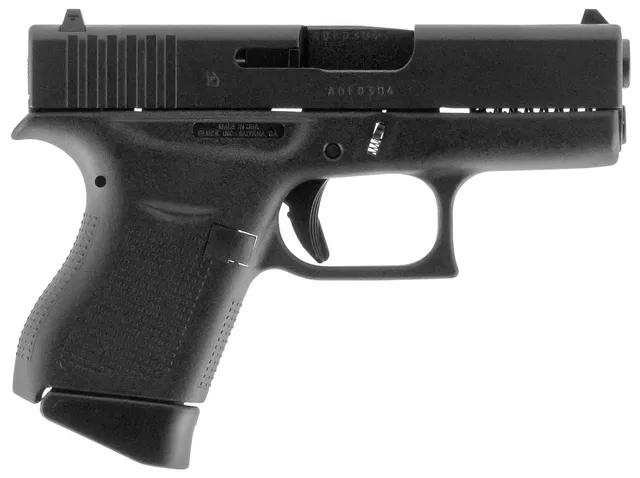 Glock G43 9mm Luger 3.41" 6RD Safe Action Pistol, Black
