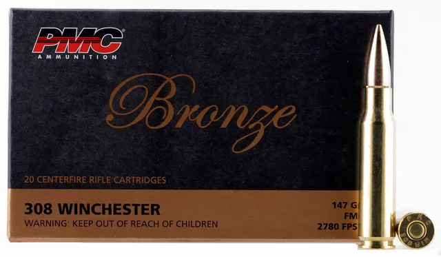PMC .308 Win 147gr Full Metal Jacket Boat Tail 20rd 308B