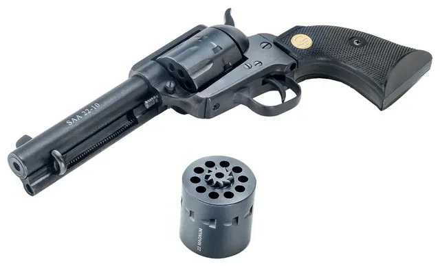 Chiappa Firearms Dual Cylinder SAA 1873 .22 WMR 4.75" 10RD Single Action Only Revolver, Black