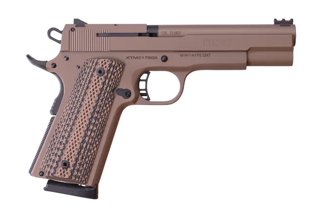 Rock Island Armory 1911 Style Pistol M1911-A1 XT22 .22 WMR 5" 14RD Pistol, Flat Dark Earth